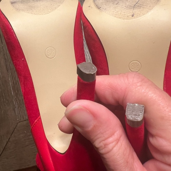 2 Chains Mixed Media Boots RED boots, over-the-knee boots,  stiletto boots - Picture 8 of 11